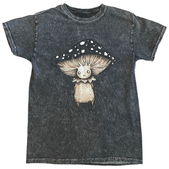 Mushroom Creature Dark Wash T-Shirt By Guild of Calamity - Picture 1 of 3